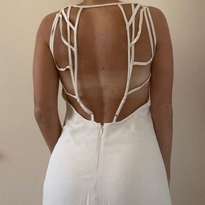 Tobi Cream Maxi Dress with Back Detail